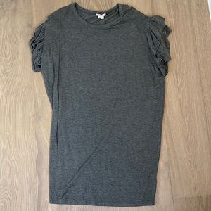 Ingrid & Isabel Gray Maternity Dress with Ruffle Sleeves Size XS